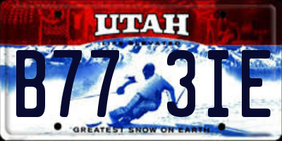 UT license plate B773IE