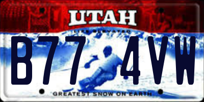 UT license plate B774VW