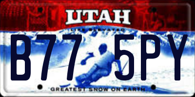 UT license plate B775PY