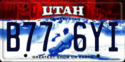 UT license plate B776YI