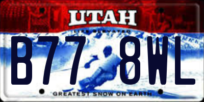 UT license plate B778WL