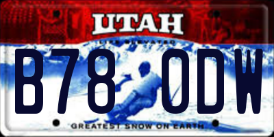 UT license plate B780DW