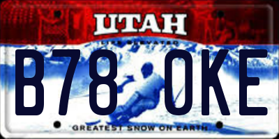 UT license plate B780KE