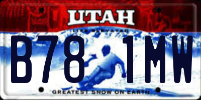 UT license plate B781MW