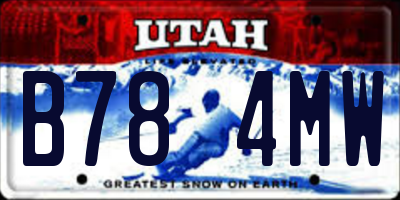 UT license plate B784MW