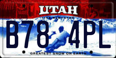 UT license plate B784PL