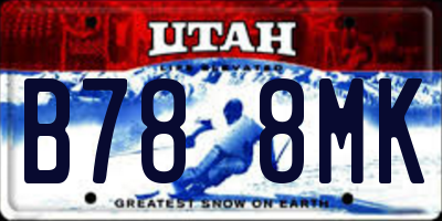 UT license plate B788MK