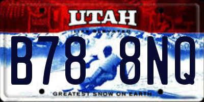 UT license plate B788NQ