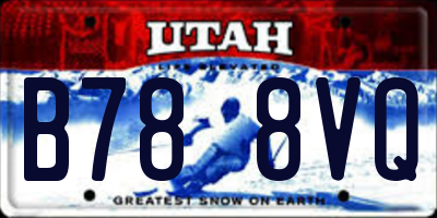 UT license plate B788VQ