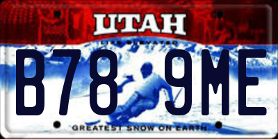 UT license plate B789ME