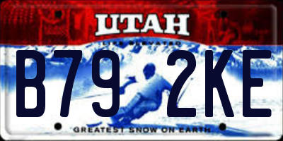 UT license plate B792KE