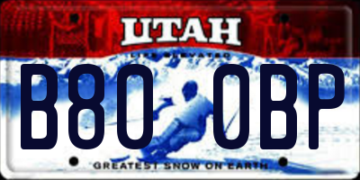 UT license plate B800BP