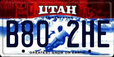 UT license plate B802HE