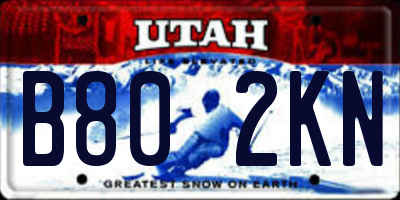 UT license plate B802KN