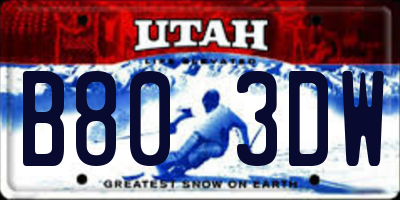 UT license plate B803DW
