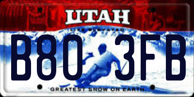 UT license plate B803FB