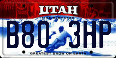 UT license plate B803HP