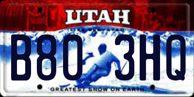 UT license plate B803HQ