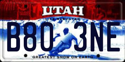 UT license plate B803NE