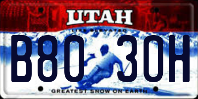 UT license plate B803OH