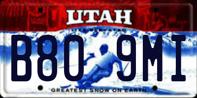 UT license plate B809MI