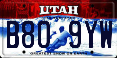 UT license plate B809YW