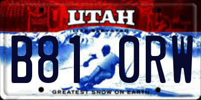 UT license plate B810RW