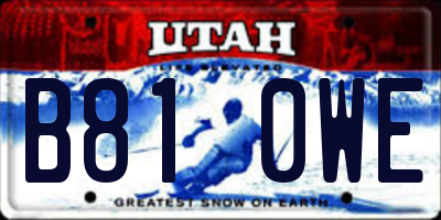 UT license plate B810WE