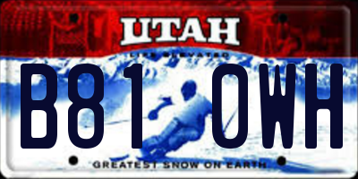 UT license plate B810WH