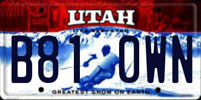 UT license plate B810WN
