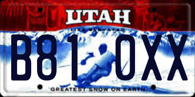 UT license plate B810XX
