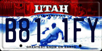 UT license plate B811FY