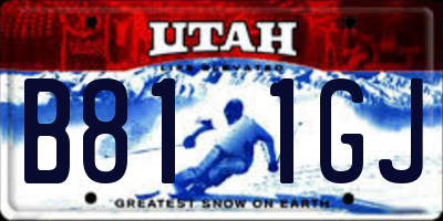 UT license plate B811GJ