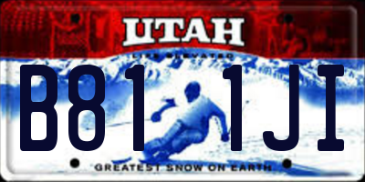 UT license plate B811JI