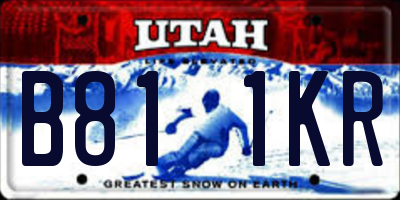 UT license plate B811KR