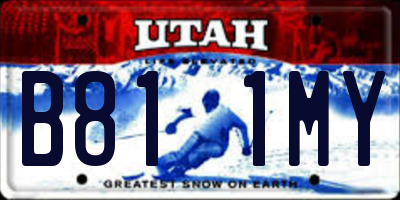 UT license plate B811MY