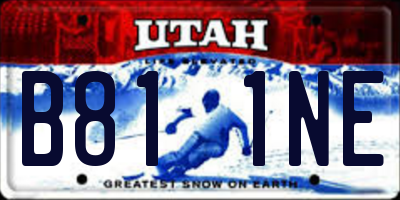 UT license plate B811NE
