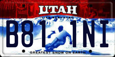 UT license plate B811NI