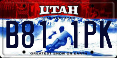 UT license plate B811PK