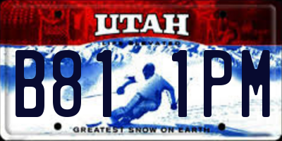 UT license plate B811PM