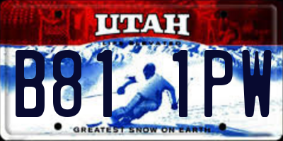 UT license plate B811PW
