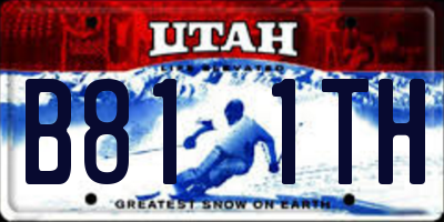 UT license plate B811TH