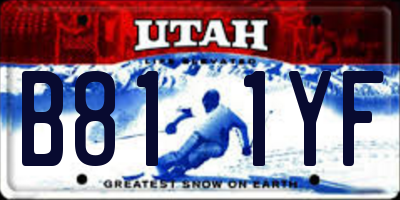 UT license plate B811YF