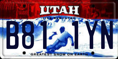 UT license plate B811YN
