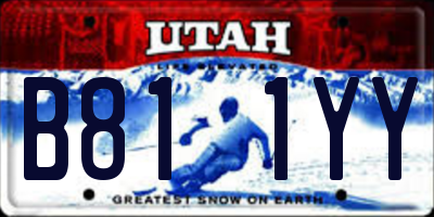 UT license plate B811YY