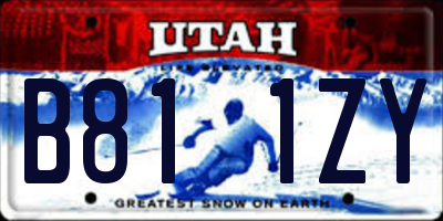 UT license plate B811ZY