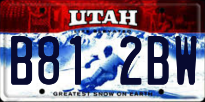 UT license plate B812BW