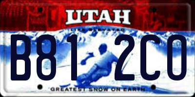 UT license plate B812CO