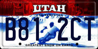 UT license plate B812CT