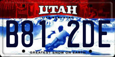 UT license plate B812DE